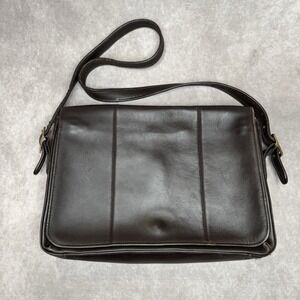 COACH 30310 Brown Leather Men's Briefcase Messenger Bag Shoulder Strap